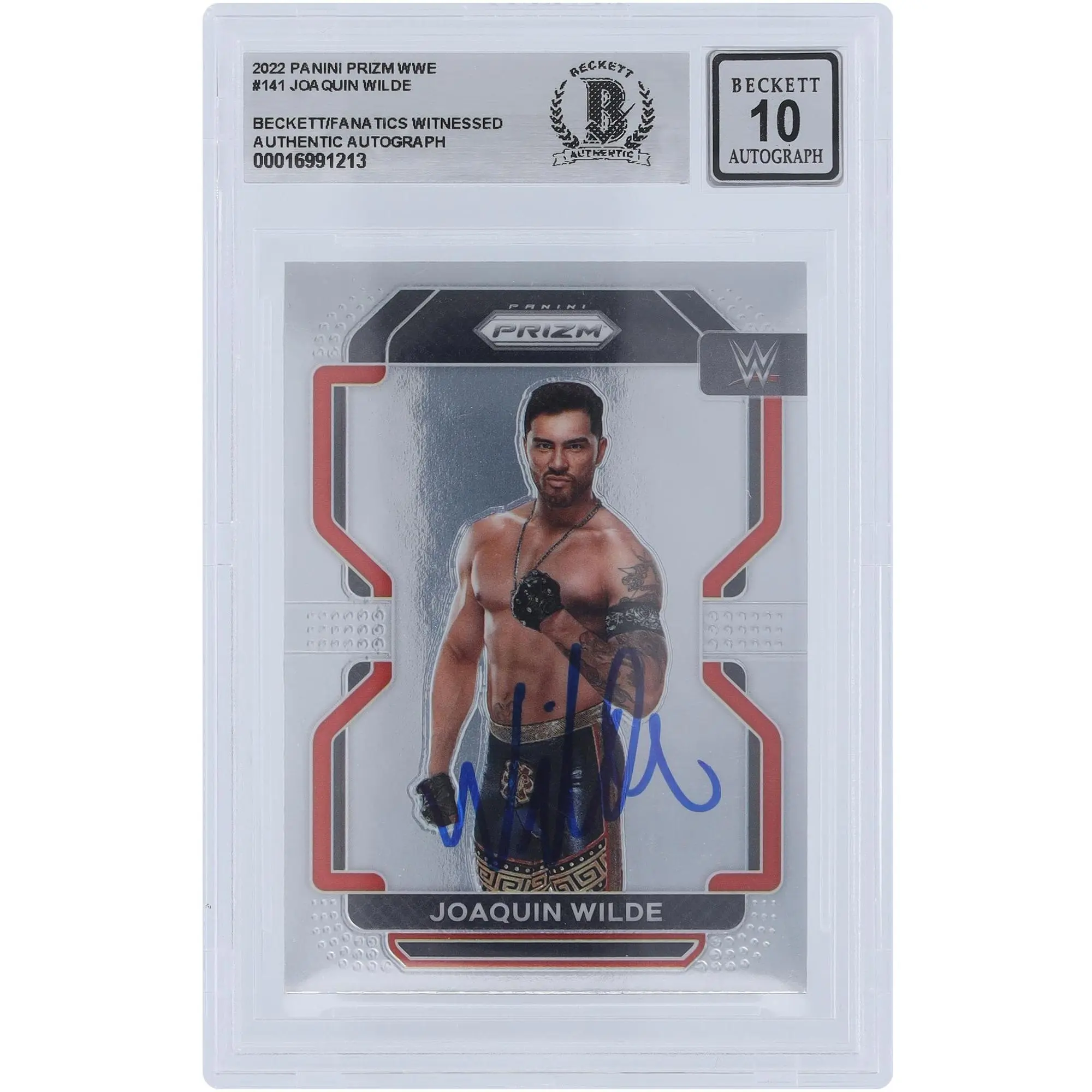 Joaquin Wilde WWE Autographed 2022 Panini Prizm #141 Beckett Fanatics Witnessed Authenticated 10 Card - Fanatics Authentic Certified