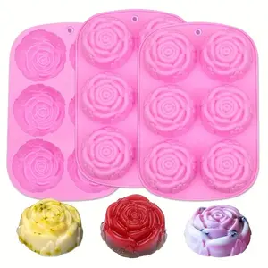 1 Pc 6-link rose silicone soap mold High temperature resistant silicone cake mold Cold hand made soap mold