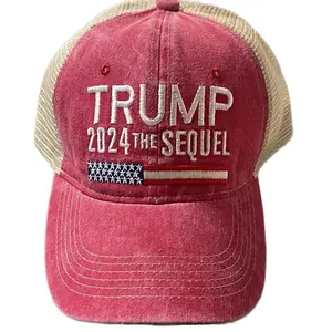 Trump 2024 The Sequel Red SnapBack Hat - Embroidered Design
