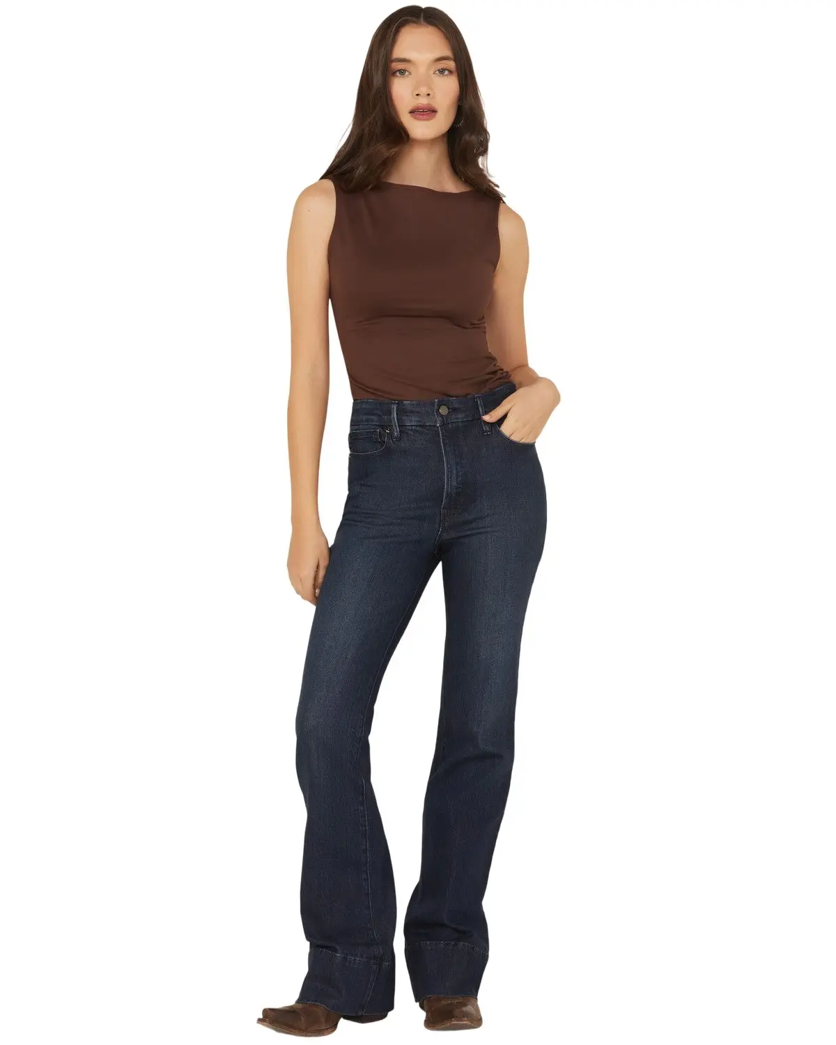 Good American Women's Women'S Classic Dark Wash High Rise Bootcut Stretch - Gclbt220t-I700
