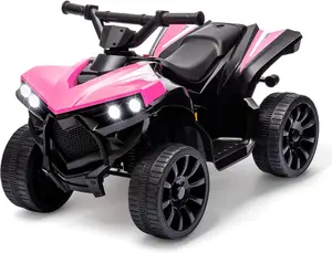 ATV for Kids - 6v Battery Powered Kids Electric ATV,1.8 MPH Speed, 55 LBS Weight Capacity 4 Wheeler | with LED Headlights, Music, | Gift for Boys Girls-pink