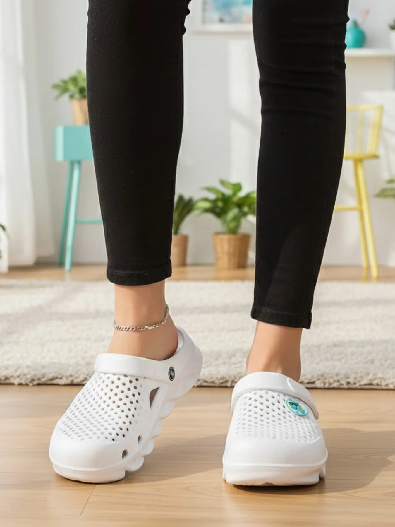 Couple Trendy Graffiti Hole Shoes, Mecha Thick Sole + Magic Tape, Summer Outdoor Anti-Slip Slip-On Sandals Size 40-47