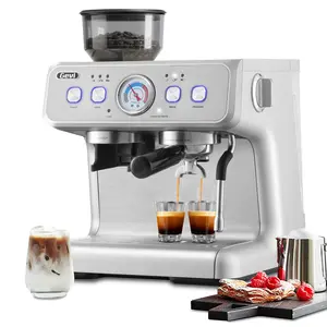 【Springtok】Gevi 20 Bar Espresso Machine with Built-In Grinder & Steam Wand – All-in-One Espresso Maker for Home
