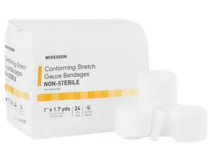 McKesson Conforming Stretch Gauze Bandages Non-Sterile 1 in x 1 7/10 yds 96 Count
