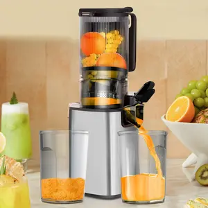 【Big Juicer】Cold Press Juicer, Slow Juicer Machine with 5.1" Wide Feed Chute Fit Whole Fruits & Vegetables, Masticating Juicer with High Juice Yield and Easy to Clean, Large Auger, Double Strainers, BPA Free 250W, Best Gift
