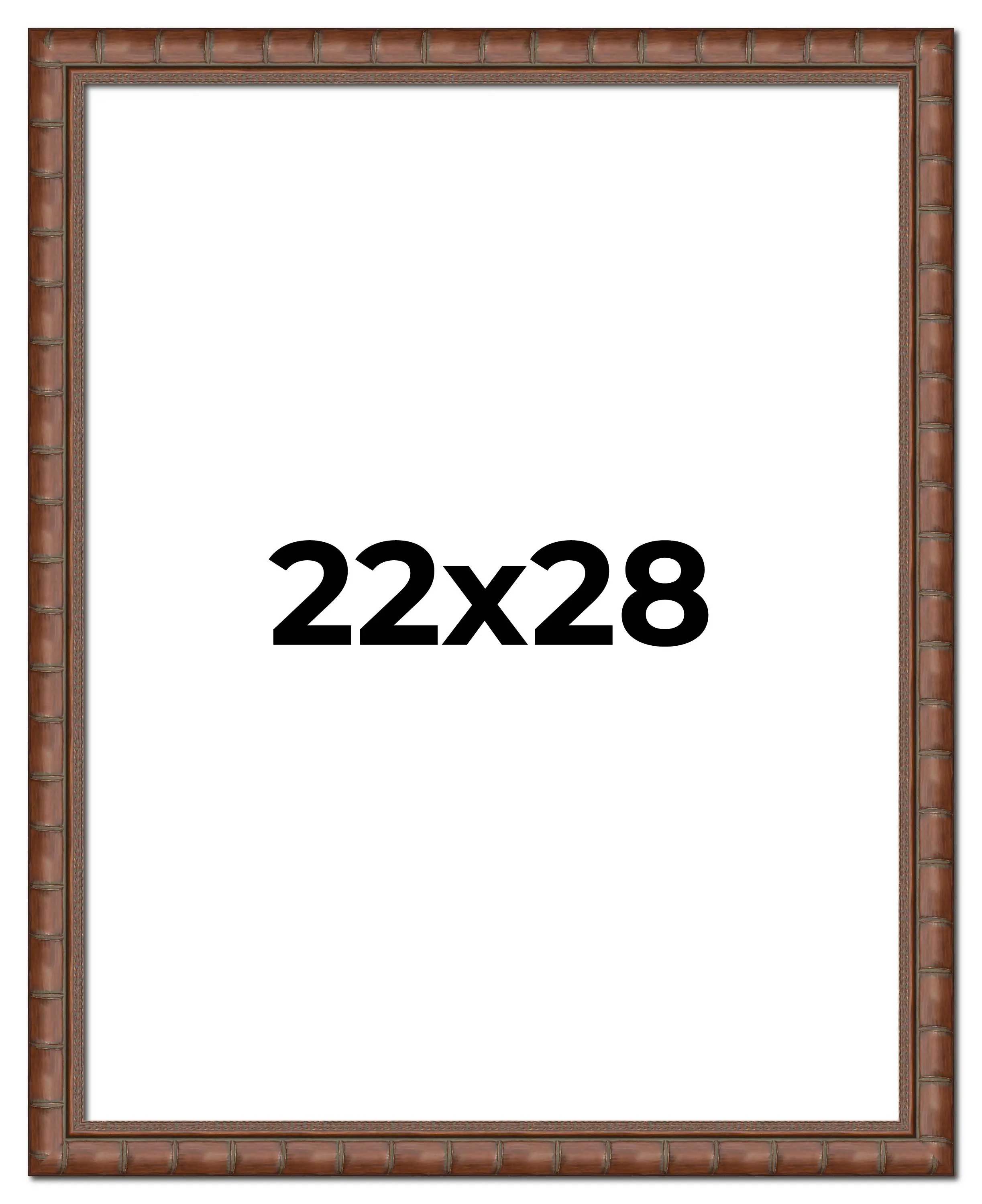 22x28 Brown Modern Bamboo Picture Frame - UV Acrylic, Foam Board Backing, Hanging Hardware
