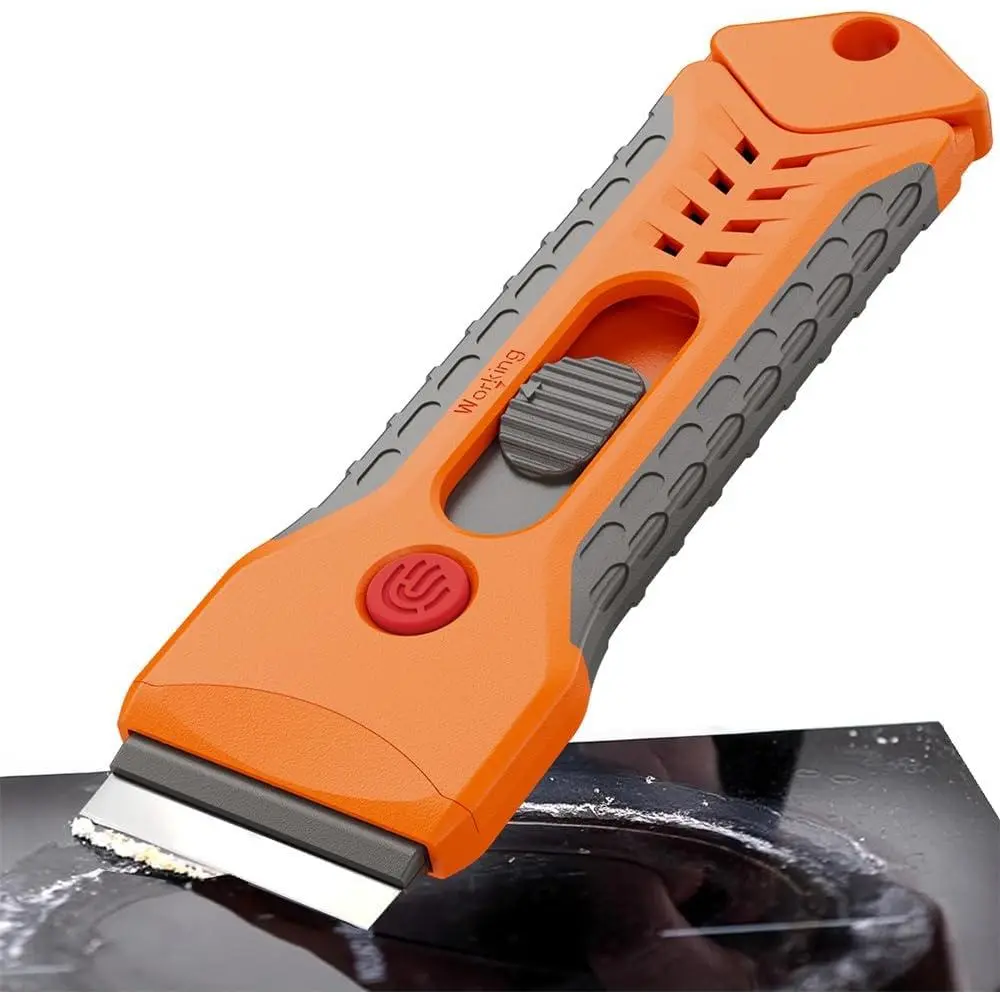 Razor  Scraper Tool for Cleaning with 15 count Extra , Multi-Surface Non-Scratch Scraping for Glass Top Stove, Cooktop, Oven &  Windows, Lifts Burnt , Sticky  & Labels