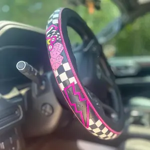 NEW   2026  Non-Slip Grip Steering Wheel Cover with No Inner Ring Breathable for All Seasons Western-style Contoured Hard Shell FootballBack Protector Black Pool Tennis Car Interior Kit....
