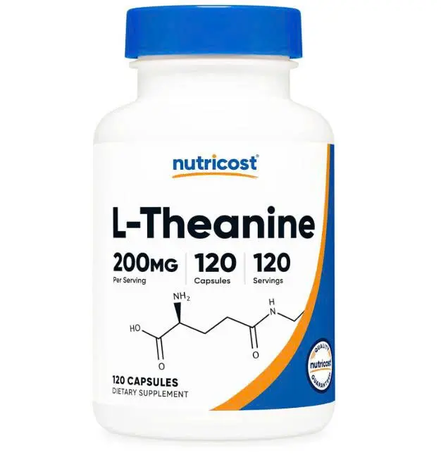 Nutricost L-Theanine 200mg, 120 Capsules, Double Strength, Gluten Free | GMO-Free