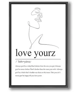 Love Yourz Minimalist Typography Wall Art, Motivation Music Hip Hop Rap Quote Wall Art Decor, Aesthetic Art Print Modern Definition unframed Poster For Home Studio Classroom Office