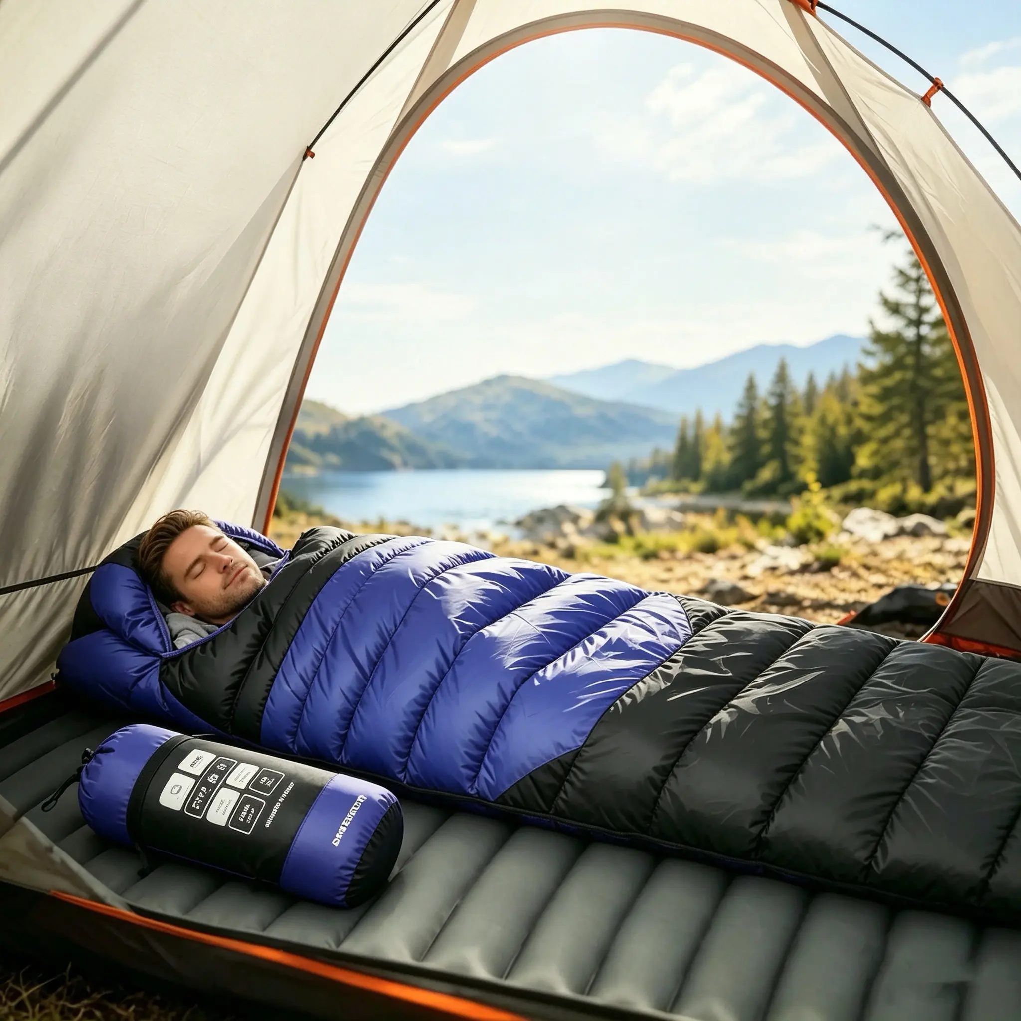 Lightweight rectangular camping equipment suitable for adults and children in all seasons, wearable and convertible blanket, suitable for temperatures ranging from -5 to 35°C, outdoor camping supplies, camping accessories