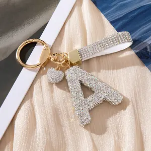 Fashion Alloy Sparkly Birmans Keychain - New Clay Studded Light English Letter Heart Design, Wholesale Bag Pendant, Car Accessory Decoration,wedding themed accessory,western bridal accessory,romance themed jewelry