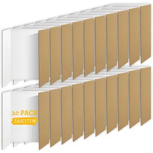 20 Pack Trifold Poster Board (26" x 17"), Single-Sided White Poster Board for Science Fairs, School Projects, Graduation Party, Event Displays, and Business Presentations