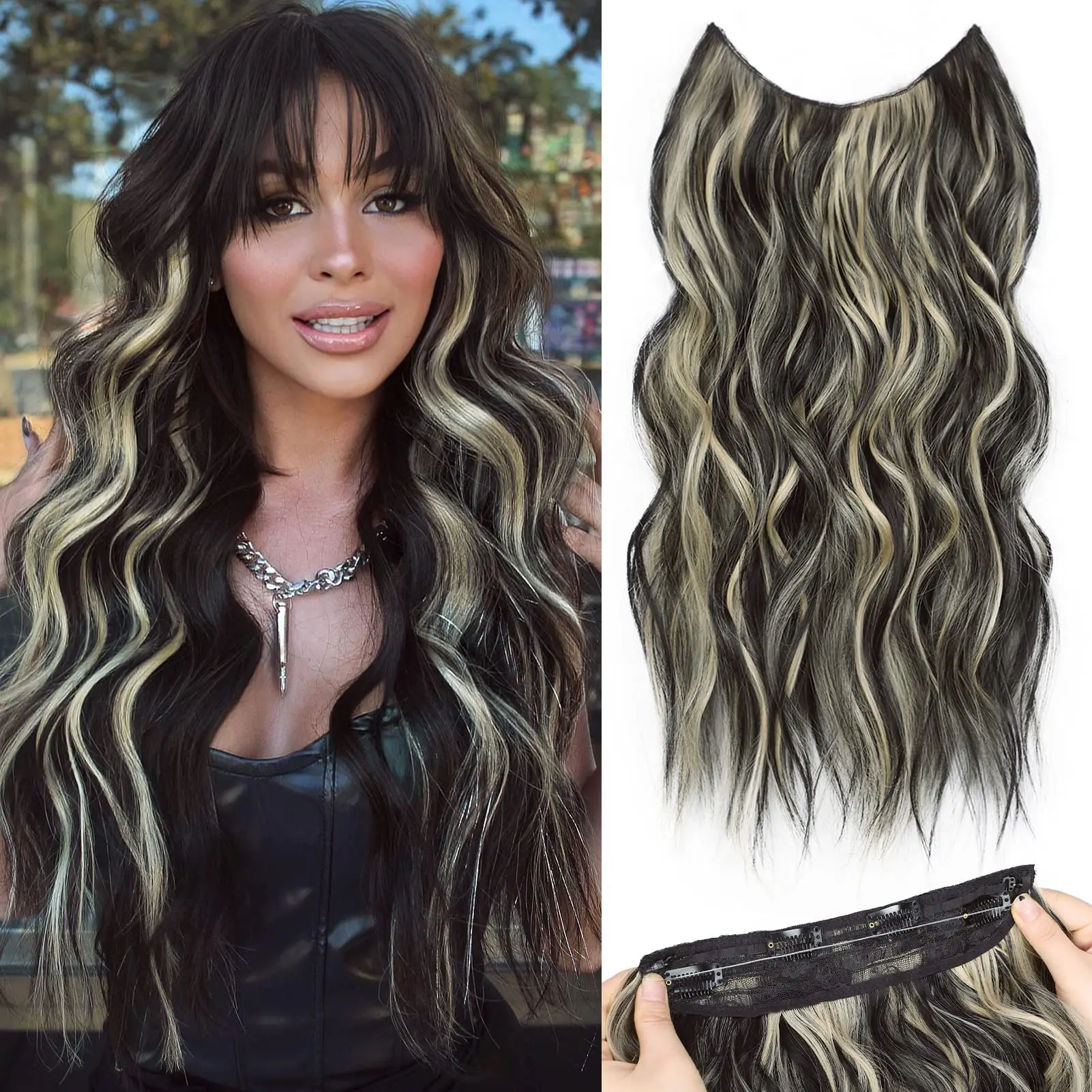 20 Inch Black Mixed Blonde