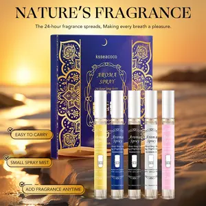 2026 New Arrival Ksseacoco 5-Pack 10ML Fabric & Air Freshener Spray, 5 Assorted Scents, Long-Lasting Odor Eliminator, Portable Mini Aroma Spray