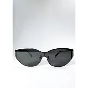 Zenith Onyx Black Semi-Rimless Sunglasses with HD Nylon Lenses for Medium Faces Lightweight Stainless Steel Frame