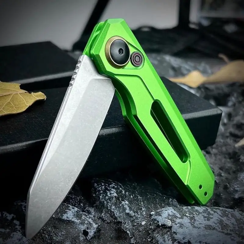 Tactical EDC Knife – Reverse Tanto Blade, Push Button Lock, Aluminum Handle, Lightweight and Portable, Suitable for Camping and Backpacking