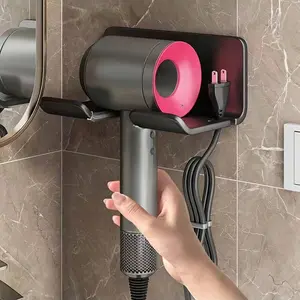 Blow Dryer Holder Wall Mount, Self-Adhesive No Drilling Required, Space-Saving Hair Styling Tool Organizer Rack for Bathroom Use, Hair Care Tools, Bathroom Accessory, Installation, Bathroom Organization