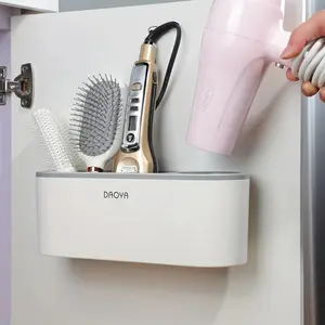 1Pcs Hair Dryer Holder - Bathroom Hair Tool Organizer, Hair Dryer Holder Inside Cabinet Door, Storage Rack For Curling Iron, Straightener & Styling Tools - For All Bathroom Users -  Great Gift for Home Organization, Bathroom Organizing Accessories