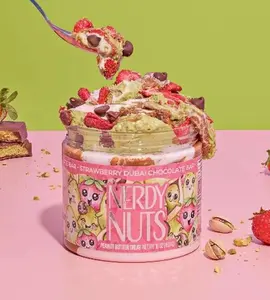 Strawberry Dubai Chocolate Bar Peanut Butter Treat By Nerdy Nuts