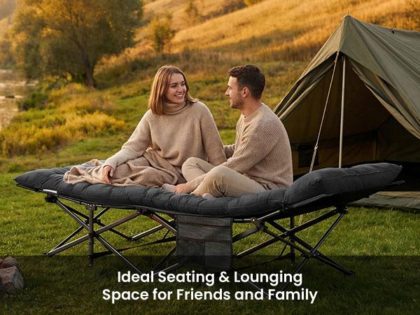 Folding Camping Cot with Mattress, Heavy Duty Folding Sleeping Cot, Portable bed Cots for Traveling, Camp