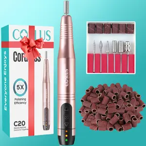 COSLUS C20 Wireless Electric Nail Drill Kit, Professional Portable Machine with 6-Hour Battery for Manicure, Pedicure, Acrylic & Gel Nails, Ideal Gift, Wireless Nail Drill