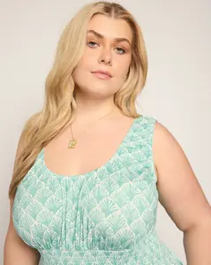 Plus Size Maritime Smocked Waist Dress