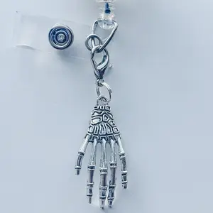 Skeleton Hand Badge Reel Charm X-Ray Tech Radiology Lanyard Charm Nurse ID Holder Charm ER Radiologist Spooky October Personalized Unique Design