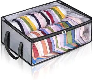 AOODA Modern Vinyl Hat & Baseball Cap Storage Organizer, Large Wide-Design Closet Holder (Holds up to 40 Caps for Snapbacks), Grey + Bonus Wireless LED Car Door Projector Light