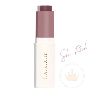 F.A.R.A.H Creamy Malai Blush Stick - She Rich - Vegan & Cruelty-Free with Rosehip Oil, Vegan Collagen & Vitamin E - Travel-Friendly, 8-Hour Glassy Finish - Lip Cheek Cream