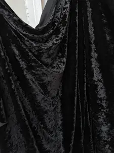 Black Stretch Crushed Velvet
