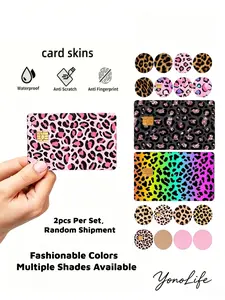 Luxurious Leopard Print Card Case, Fits Bank Cards, Credit Cards, Debit Cards, Slim Design, Protective Film, Fashion Accessory