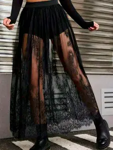 Women's Lace Half-Sleeve Dress, Elastic Beachwear (no Lingerie), Fall Party Performance, Comfortable & Stylish