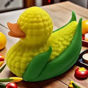 3D Printed Corn Duck Kitchen Decor, Kitchen Figurine, Creative Plastic Decorative Halloween Decoration, Indoor Outdoor Use, Perfect Gift for Halloween Lovers, Ornaments