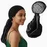 2-In-1 Roll-Up Sleep Cap, Satin Lined Mesh Hair Hat, Crochet Curled Hair Sleeping Cap, Multi-Functional Net Hat for Long Short Straight Wavy Hair, Adjustable Satin Bonnet, Heatless Haircare Cap