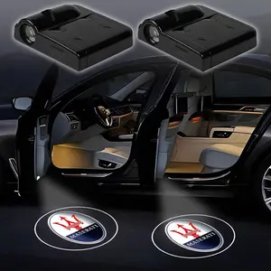 2pcs Car Door Projector Light LED HD Welcome Light for Maserati Quattroporte Granturismo Mc20 Levante Grecale Coupe, Auto Decoration Accessories, Car Decorative Light