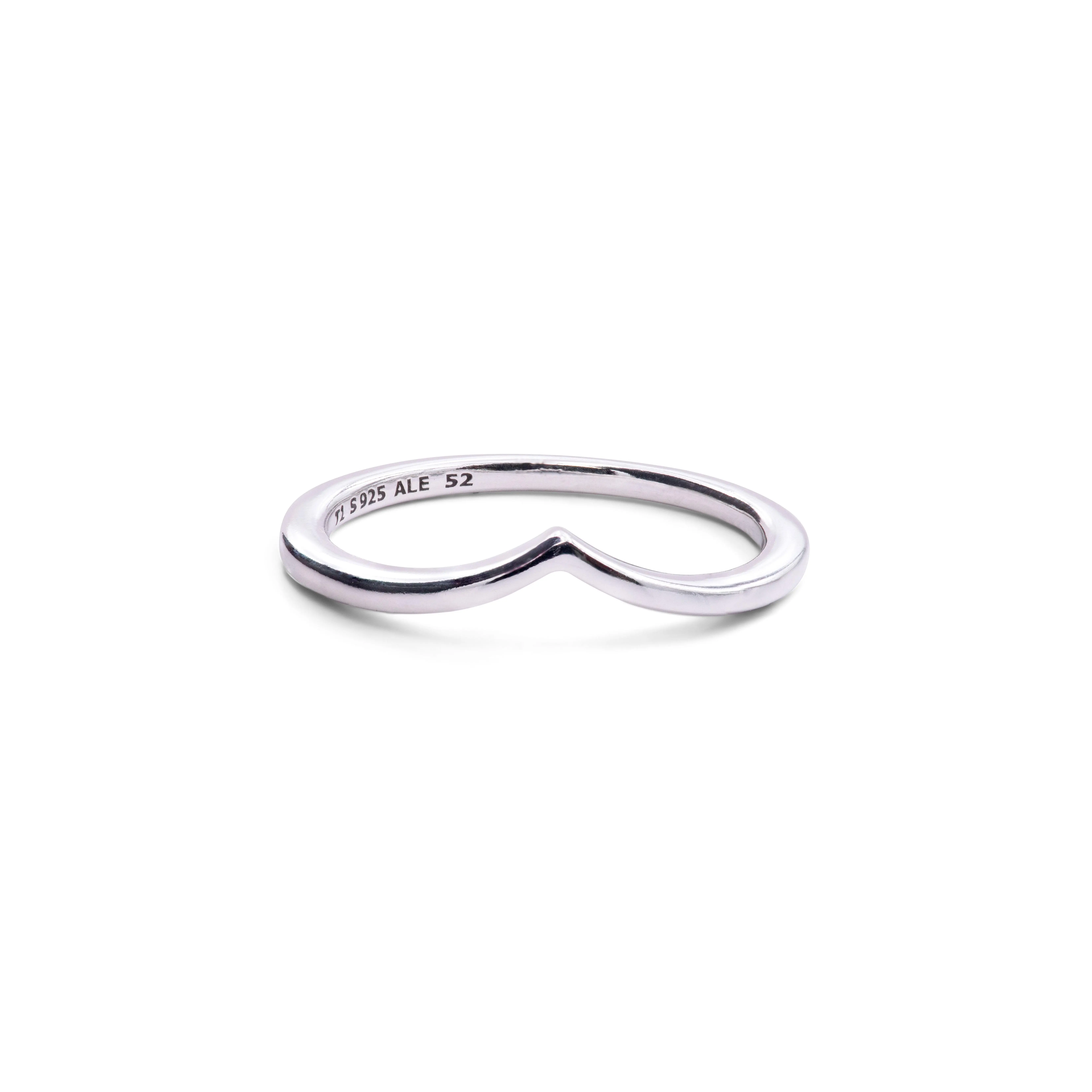 Pandora Wishbone Ring for Women Sterling Silver Polished - Sleek Clean Lines, Stackable, Everyday & Special Occasion, Crafted Polished Finish, Can Be Teamed with Contrasting Metals or Sparkling Wishbone
