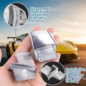 2pcs Stretch Belt Remover/Installer Tool Set Elastic Metal Car Belt Pulley Assembly & Removal Aids, Repair Remover Installer Tool, Pulley Stretch Belt Mate Kit(Silver)