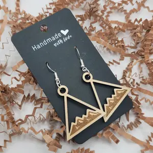 Laser Engraved Wooden Earrings