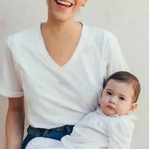 Giftifymama Solid Color V-Neck Nursing T-shirt for Breastfeeding Hidden Zippers Maternity Nursing Tops Giftifymama In My Mama Era Funny Nursing T-shirt Pregnancy Clothes Maternity Wear Mother’s Day Gift TikTokShopHolidayHaul