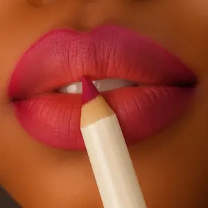 Vivid Burgundy Lip Liner - Vegan Ultra-Creamy Pigmented Waterproof Lip Liner with Sharpener for Long Lasting Wear