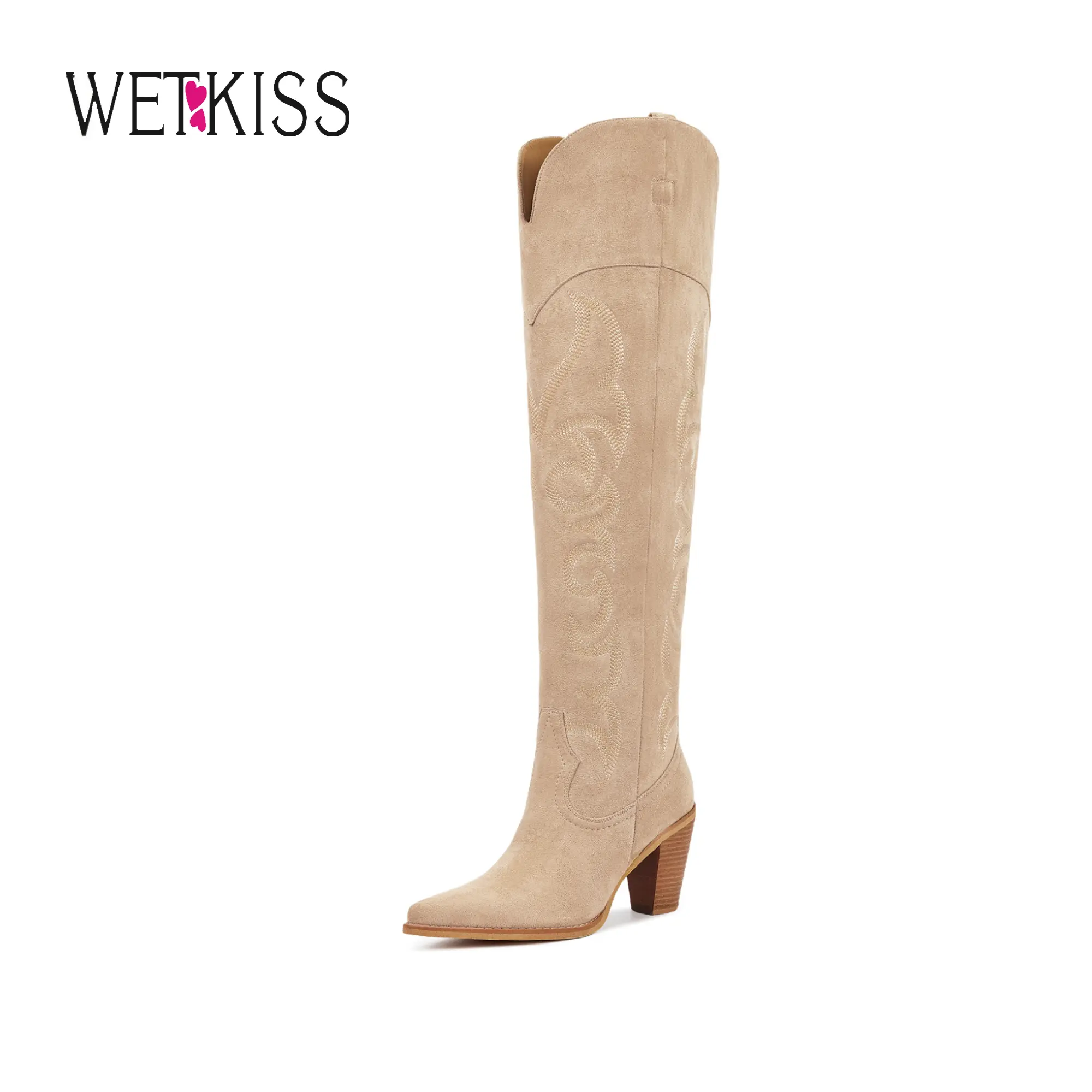 Wetkiss Thigh High Cowboy Cowgirl Boots for Women, Over the Knee with Vintage Embroidery, Side Zipper, Chunky Heel Design ,Women's Shoes,Women's Boots #WeeklyDeals#TikTokShopDealsforYouDays#DealsForYouDays#SummerWins