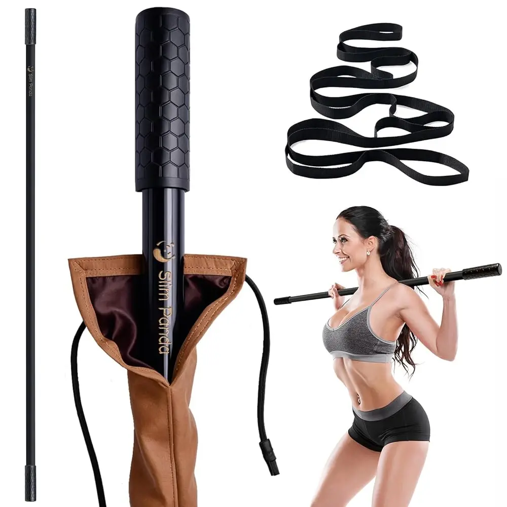 Fitness Silm Panda Natural Bamboo Yoga Stick, Exercise Stick, Stretching Stick, Versatile Tool for Yoga Practice, Stretching, Flexibility