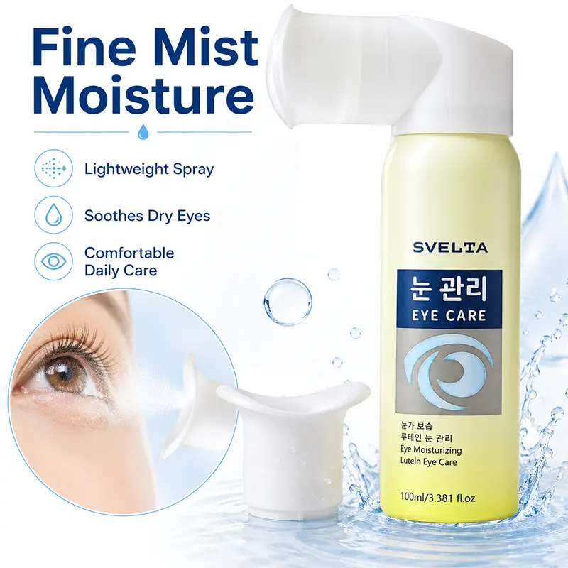 SVELTA Lutein Eye Care Mist with Hyaluronic Acid, Panthenol, Vitamin C - Gentle Korean Formula with Eye Cup - Hydrating, Soothing Spray for Dry, Tired Skin - Daily 100ml(3.38 fl oz) Skincare Treatment