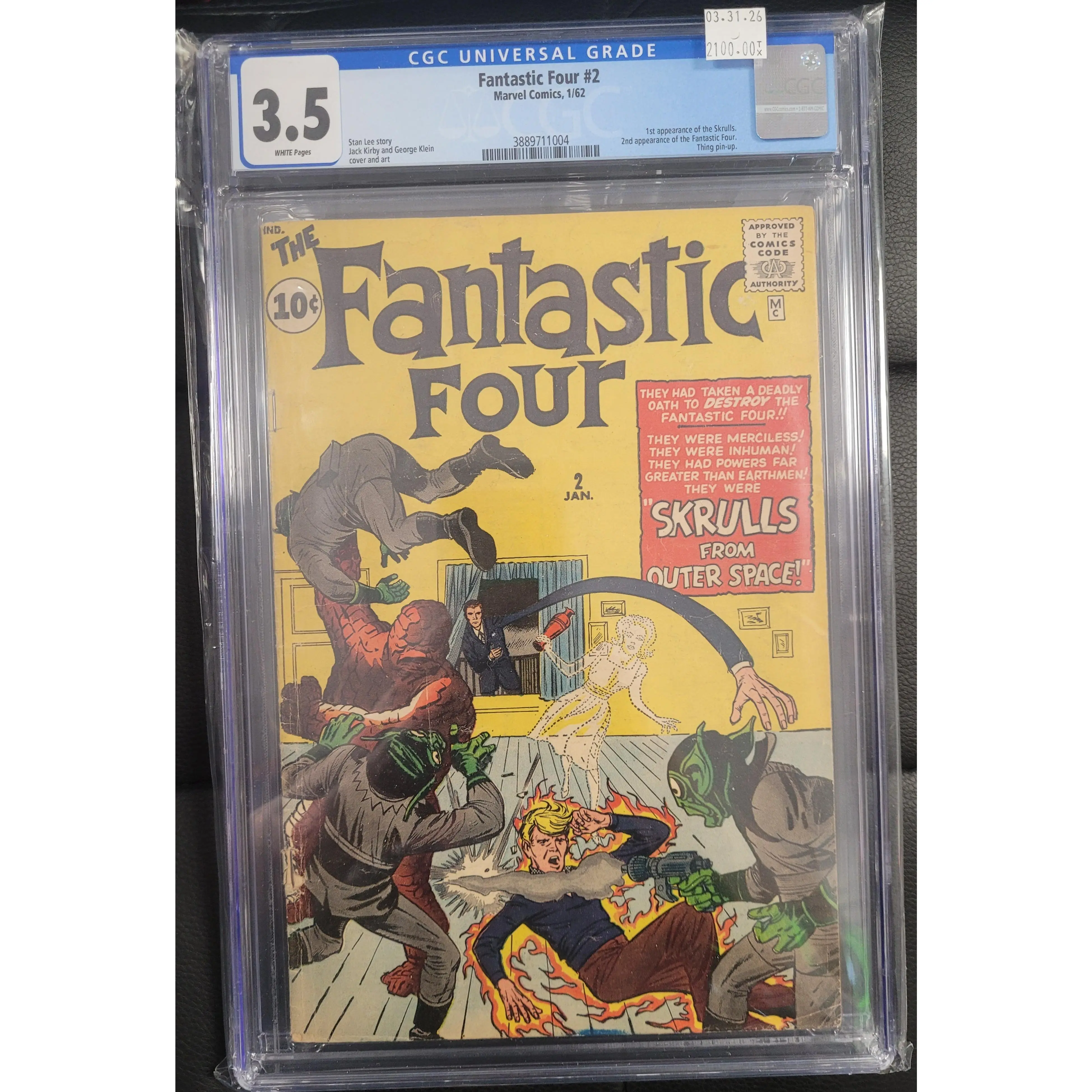 Marvel Fantastic Four #2 CGC 3.5 WP