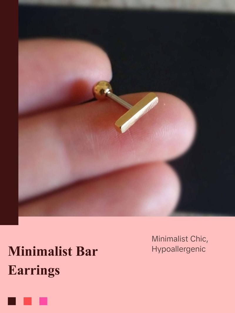 925 Silver Bar Earrings • 10mm Helix Cartilage Stud • Daith Line Piercings • Gold Line Lobe Studs • Minimalist Wedding • Bridesmaids Gifts 925 Silver Bar Earrings • 10mm Helix Cartilage Stud • Daith Line Piercings • Gold Line Lobe Studs • Minimalist Wedding • Bridesmaids Gifts