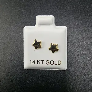 14K Gold Earrings - Star Design, 14 KT Gold, Elegant and Stylish