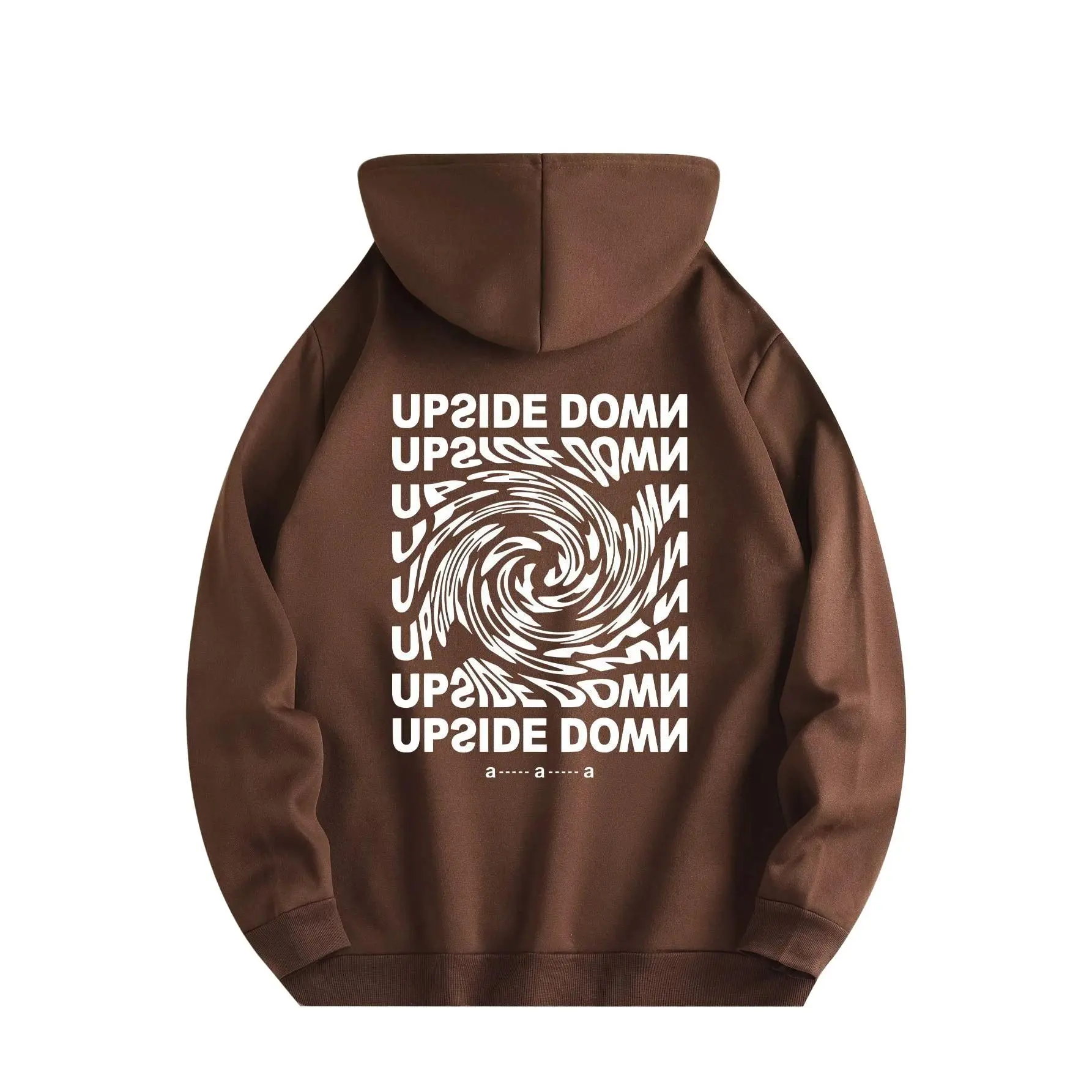 Upside Down Text Hoodie, Trendy Graphic Print Pullover, Aesthetic Streetwear Sweatshirt, Casual Oversized Hoodie for Men & Women