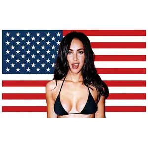 Megan Fox American 3x5Ft Flag Tapestry for Wall Hanging College Dorm Room Decor Outdoor  Banner with Grommets & Complimentary Gift Artwork Decoration Modern Stripe Design