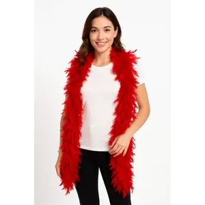 Vibrant Red Feather Boa - Ultimate Costume Accessory